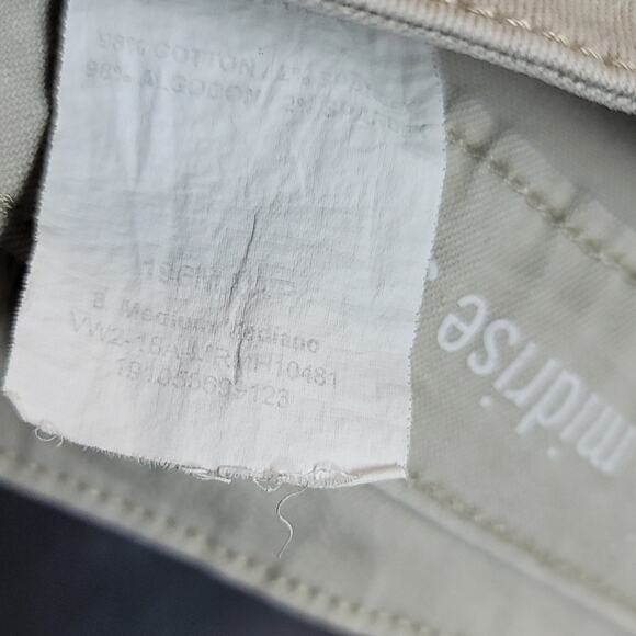 Rider's By Lee Khaki Womens Size 8 Regular Solid Midrise Bermuda Cotton Shorts - Picture 7 of 7